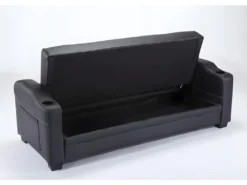 Canapé Convertible Clic Clac En Simili MIRELLA - Noir -Canapé Soldes Boutique canape 18068 1