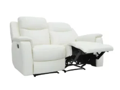 Canapé 2 Places Relax EVASION En Cuir - Blanc Ivoire -Canapé Soldes Boutique canape 182117