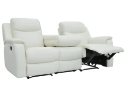 Canapé 3 Places Relax EVASION En Cuir - Blanc Ivoire -Canapé Soldes Boutique canape 182126
