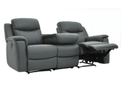 Canapé 3 Places Relax EVASION En Cuir - Gris 18 Canapé 3 Places Relax EVASION En Cuir - Gris -Canapé Soldes Boutique canape 182148