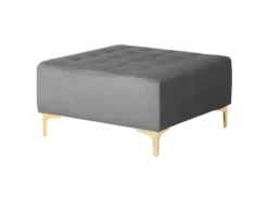 Canapé Angle Droite Convertible En Velours Gris 4 Places Avec Pouf ABERDEEN -Canapé Soldes Boutique canape 18236185