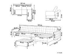 Canapé Angle à Gauche Modulable - Aberdeen - Convertible Avec Pouf Ottoman En Velours Gris Moderne -Canapé Soldes Boutique canape 18253757