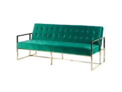 Canapé Convertible 3 Places En Velours Vert émeraude MARSTAL -Canapé Soldes Boutique canape 18253845