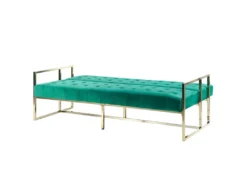 Canapé Convertible 3 Places En Velours Vert émeraude MARSTAL -Canapé Soldes Boutique canape 18253849