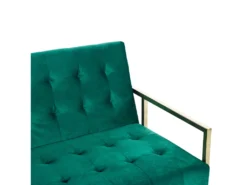 Canapé Convertible 3 Places En Velours Vert émeraude MARSTAL -Canapé Soldes Boutique canape 18253855