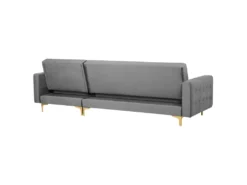 Canapé Angle à Gauche En Velours Gris Elégant 4 Places Dossier Réglable Aberdeen -Canapé Soldes Boutique canape 18253867