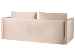 Canapé En Velours Beige Avec Rangement EKSJO -Canapé Soldes Boutique canape 18253885