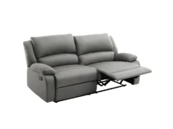 Canapé Relax Manuel 3 Places Avec 2 Assises XXL DETENTE En Microfibre - Gris -Canapé Soldes Boutique canape 18362907