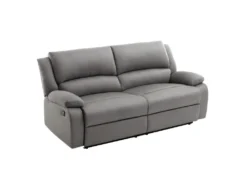 Canapé Relax Manuel 3 Places Avec 2 Assises XXL DETENTE En Microfibre - Gris -Canapé Soldes Boutique canape 18362911