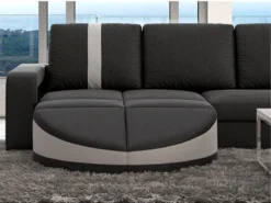 Canapé D'angle Droit En Simili MINTIKA - Noir Et Bandes Blanches 8 Canapé D'angle Droit En Simili MINTIKA - Noir Et Bandes Blanches -Canapé Soldes Boutique canape 183865