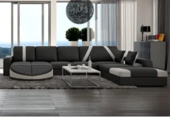 Canapé D'angle Droit En Simili MINTIKA - Noir Et Bandes Blanches 9 Canapé D'angle Droit En Simili MINTIKA - Noir Et Bandes Blanches -Canapé Soldes Boutique canape 183866