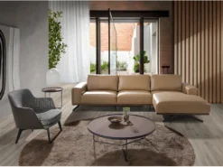 Chaise Longue En Cuir Et Acier Noir 6162 ANGEL CERDA