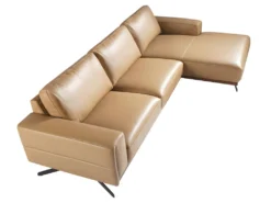 Chaise Longue En Cuir Et Acier Noir 6162 ANGEL CERDA -Canapé Soldes Boutique canape 18424973