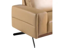 Chaise Longue En Cuir Et Acier Noir 6162 ANGEL CERDA -Canapé Soldes Boutique canape 18424975