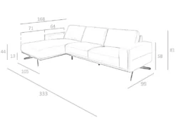 Chaise Longue En Cuir Et Acier Noir 6161 ANGEL CERDA -Canapé Soldes Boutique canape 18425185