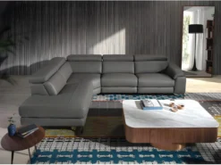 Canapé D'angle En Cuir Gris 6112 ANGEL CERDA -Canapé Soldes Boutique canape 18426101