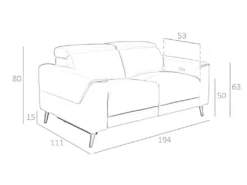 Canapé 2 Places En Cuir Avec Relaxation 6147 ANGEL CERDA -Canapé Soldes Boutique canape 18426861