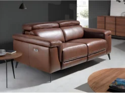 Canapé 2 Places En Cuir Marron 6116 ANGEL CERDA