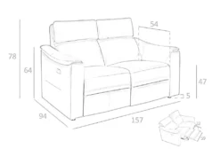 Canapé 2 Places En Cuir Brun Avec Relax 6165 ANGEL CERDA -Canapé Soldes Boutique canape 18426959