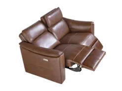 Canapé 2 Places En Cuir Brun Avec Relax 6165 ANGEL CERDA -Canapé Soldes Boutique canape 18426963