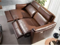 Canapé 2 Places En Cuir Brun Avec Relax 6165 ANGEL CERDA -Canapé Soldes Boutique canape 18426969