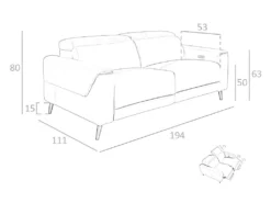 Canapé En Cuir 3 Places 6148 ANGEL CERDA -Canapé Soldes Boutique canape 18427007