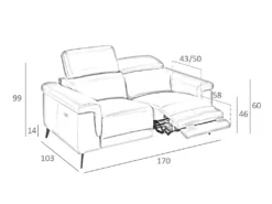 Canapé 2 Places Rembourré En Cuir Gris 6107 ANGEL CERDA -Canapé Soldes Boutique canape 18427159