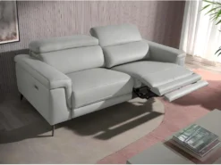 Canapé 2 Places Rembourré En Cuir Gris 6107 ANGEL CERDA -Canapé Soldes Boutique canape 18427163