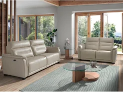 Canapé 3 Places En Cuir Gris Et Relax 6158 ANGEL CERDA -Canapé Soldes Boutique canape 18427215