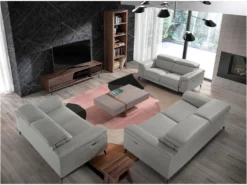 Canapé 3 Places Rembourré En Cuir Gris 6108 ANGEL CERDA 13 Canapé 3 Places Rembourré En Cuir Gris 6108 ANGEL CERDA -Canapé Soldes Boutique canape 18427315