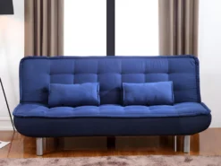 Ensemble Canapé Clic Clac MISHAN Bleu Avec Couette 220 X 240 Et 2 Oreillers -Canapé Soldes Boutique canape 18441217
