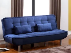 Ensemble Canapé Clic Clac MISHAN Bleu Avec Couette 220 X 240 Et 2 Oreillers -Canapé Soldes Boutique canape 18441221