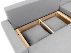 Canapé D'angle Convertible Et Réversible En Tissu Gris Clair LADAZIA -Canapé Soldes Boutique canape 18442023