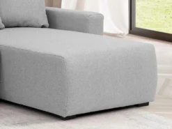 Canapé D'angle Convertible Et Réversible En Tissu Gris Clair LADAZIA -Canapé Soldes Boutique canape 18442025
