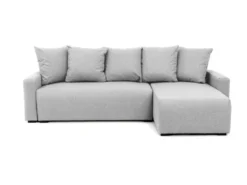 Canapé D'angle Convertible Et Réversible En Tissu Gris Clair LADAZIA -Canapé Soldes Boutique canape 18442035