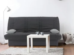 Ensemble Canapé Clic Clac FARWEST II Gris Avec Couette 220 X 240 Et 2 Oreillers -Canapé Soldes Boutique canape 18442043