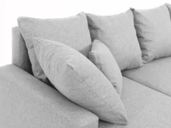 Canapé D'angle Panoramique Convertible En Tissu Gris Clair LADAZIA -Canapé Soldes Boutique canape 18442237