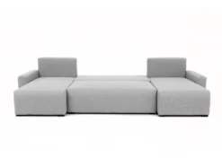 Canapé D'angle Panoramique Convertible En Tissu Gris Clair LADAZIA -Canapé Soldes Boutique canape 18442245