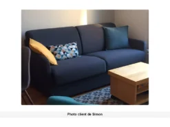 Ensemble Canapé 3 Places Convertible Express En Tissu CALIFE Gris Avec Couette 220 X 240 Et 2 Oreillers -Canapé Soldes Boutique canape 18444055