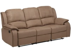 Canapé 3 Places Relax En Microfibre HERNANI - Taupe -Canapé Soldes Boutique canape 188201