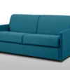 Canapé 3 Places Convertible Express En Tissu CALIFE - Turquoise - Couchage 140 Cm - Matelas 14 Cm