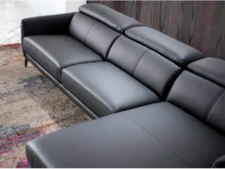 Canapé Méridienne En Cuir Et Acier Noir 6041 ANGEL CERDA -Canapé Soldes Boutique canape 18852769