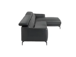 Canapé Méridienne En Cuir Et Acier Noir 6041 ANGEL CERDA -Canapé Soldes Boutique canape 18852773