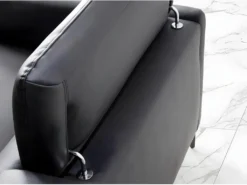 Canapé Méridienne En Cuir Et Acier Noir 6041 ANGEL CERDA -Canapé Soldes Boutique canape 18852777