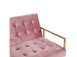 Canapé Convertible 3 Places En Velours Rose MARSTAL 19 Canapé Convertible 3 Places En Velours Rose MARSTAL -Canapé Soldes Boutique canape 18854671