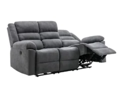 Canapé 3 Places Relax électrique En Tissu Gris BUROLO -Canapé Soldes Boutique canape 18877921