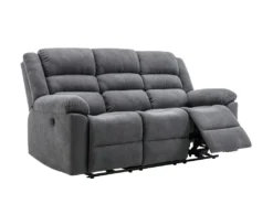 Canapé 3 Places Relax électrique En Tissu Gris BUROLO -Canapé Soldes Boutique canape 18877923