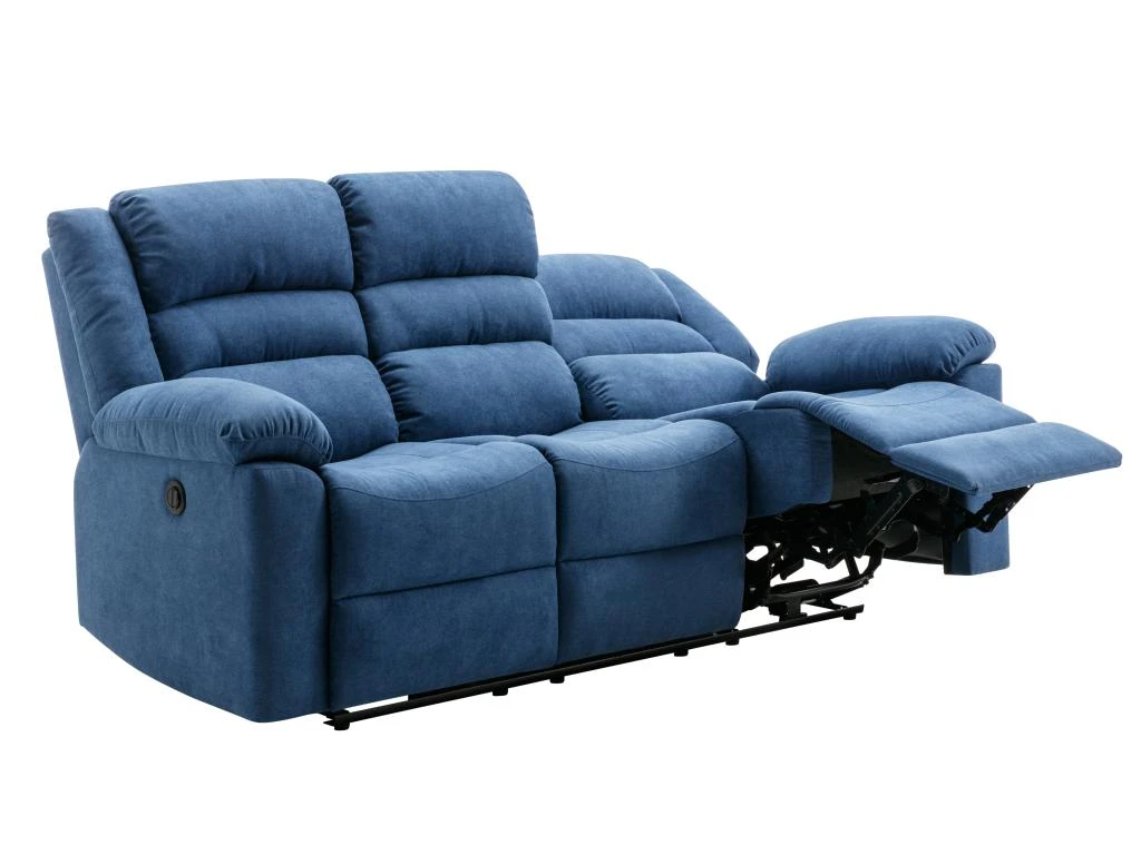 Canapé 3 Places Relax électrique En Tissu Bleu BUROLO 5 Canapé 3 Places Relax électrique En Tissu Bleu BUROLO – Image 5