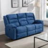 Canapé 3 Places Relax électrique En Tissu Bleu BUROLO
