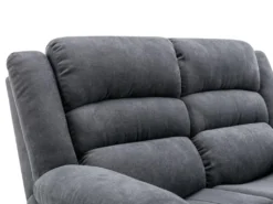 Canapé 2 Places Relax électrique En Tissu Gris BUROLO -Canapé Soldes Boutique canape 18877961